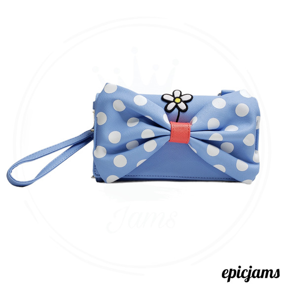 Loungefly Disney Minnie Mouse Daisy Polka Dot Crossbody Wristlet Bag New - Picture 3 of 7